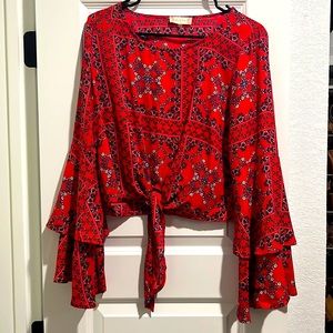 Altar’d State Mackenzie bandana print front tie top